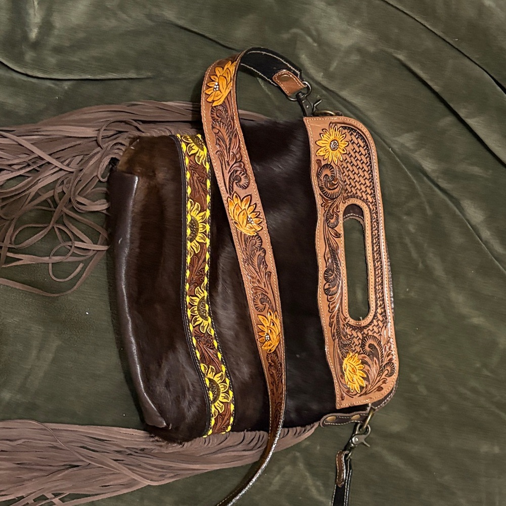 Myra Bag Brown and Tan Crossbody Bag